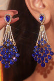 Royal Blue Rhinestone Stud Earrings