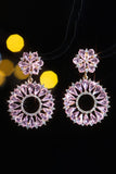 Red Fashionable Rhinestone Flower Earrings