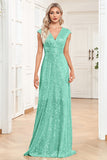 Sparkly A-Line Sleeveless Champagne Mother of the Bride Dress