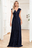 Sparkly A-Line Sleeveless Champagne Mother of the Bride Dress