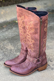 Stylish Blue Embroidered Boho Cowgirl Boots