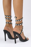 Black Rhinestone Sexy Stiletto High Heels