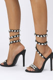 Black Rhinestone Sexy Stiletto High Heels