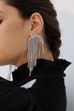 Golden Tassel Rhinestones Earrings