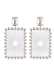 Rhinestones Square Braided Earrings