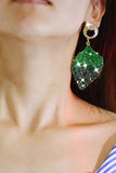 Leaves Alloy Rhinestones Geometric Earrings