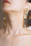 Alloy Rhinestones Vintage Boho Leaf Tassel Earrings