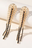 Alloy Rhinestones Vintage Boho Leaf Tassel Earrings