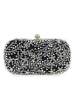 Black Sparkly Rhinestone Beaded Evening Clutch Bag