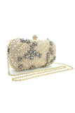 Black Sparkly Rhinestone Beaded Evening Clutch Bag