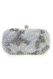 Black Sparkly Rhinestone Beaded Evening Clutch Bag