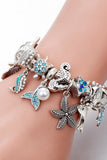 Blue Ocean Series Dolphin Starfish Pendant Beaded Bracelet