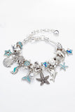 Blue Ocean Series Dolphin Starfish Pendant Beaded Bracelet