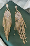 Golden Tassel Rhinestone Earrings