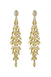 Yellow Rhinestone Dangling Earrings