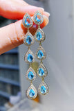 Silver Rhinestone Drop Earrings