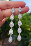 Silver Rhinestone Drop Earrings