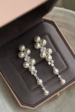 White Pearl Beading Earrings