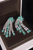 Green Sparkly Rhinestone Drop Earrings for Women