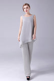 Jumpsuit/Pantsuit Separates Scoop Ankle-Length Chiffon Mother of the Bride Dress