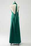 Peacock Sheath V-Neck Backless Wedding Guest Dress with Slit