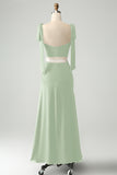 Terracotta A Line Corset Wedding Guest Dress with Bowknot