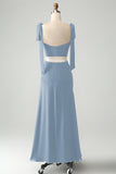 Terracotta A Line Corset Wedding Guest Dress with Bowknot