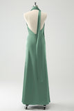 Peacock Sheath V-Neck Backless Wedding Guest Dress with Slit