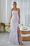 Silver Sheath Cowl Neck Velvet Long Bridesmaid Dress