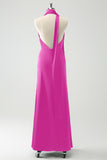 Burgundy Sheath V-Neck Backless Wedding Guest Dress with Ribbon