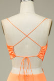 Bodycon Orange Spaghetti Straps Prom Dress