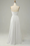 Pleated Empire Waist Floor Length Bridesmaid Dress