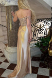 Mermaid Champagne Corset Prom Dress