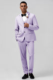 3 Pieces Coral Fitted Double Breasted Groomsmen Suit