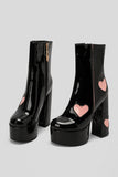 Black Square Toe Thick-soled Waterproof Platform Thick-heeled High Heels