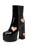 Black Square Toe Thick-soled Waterproof Platform Thick-heeled High Heels