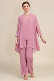 Blush Long Sleeves 3 Piece Mother of the Bride Pant Suits