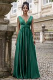 Eucalyptus V Neck Cut Out A Line Chiffon Wedding Guest Dress