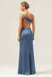 Twilight Elegant Mermaid Pleated Satin Bridesmaid Dress