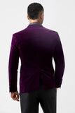 Dark Purple Velvet Men Formal Blazer