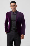 Dark Purple Velvet Men Formal Blazer