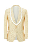 Light Pink Shawl Lapel Jacquard Men's Prom Suits