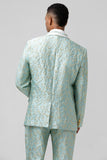 2 Piece Mint Men's Prom Suit with Pattern