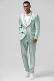 2 Piece Mint Men's Prom Suit with Pattern