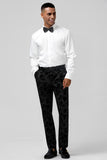 3 Pieces Black Embroidery Mne's Prom Suits