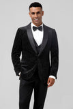 Black 3 Pieces Notched Lapel Wedding Suits for Men