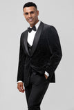 Black 3 Pieces Notched Lapel Wedding Suits for Men