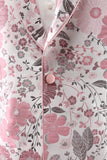 Pink Shawl Lapel Jacquard One Button Men's Prom Blazer