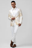 2 Pieces White Royal Men's Prom Suits with Pattern