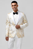 2 Pieces White Royal Men's Prom Suits with Pattern